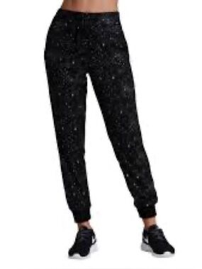 Noli Black Joggers with Silver Star Print